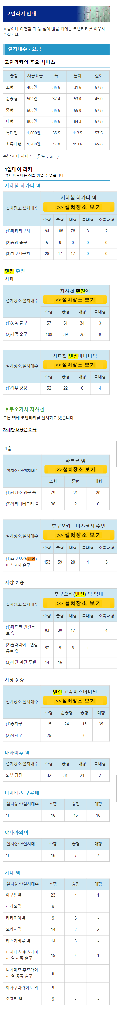 후쿠오카 코인락커 전체