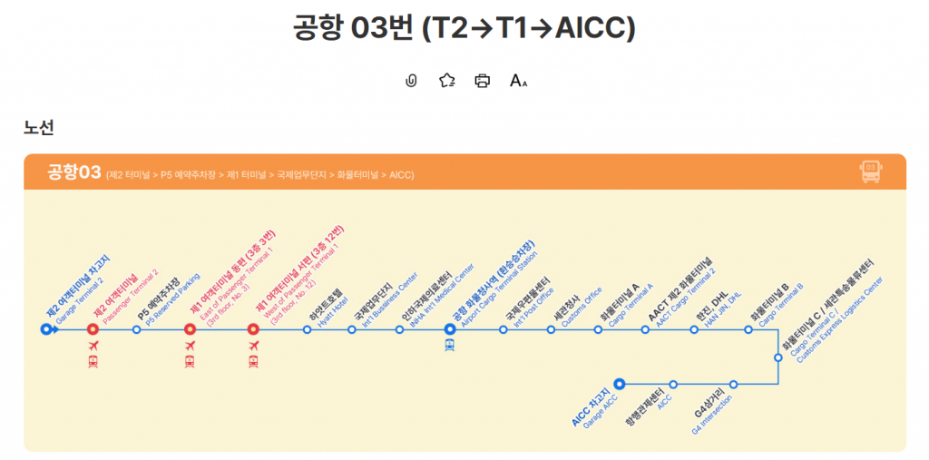 공항03번 버스 노선