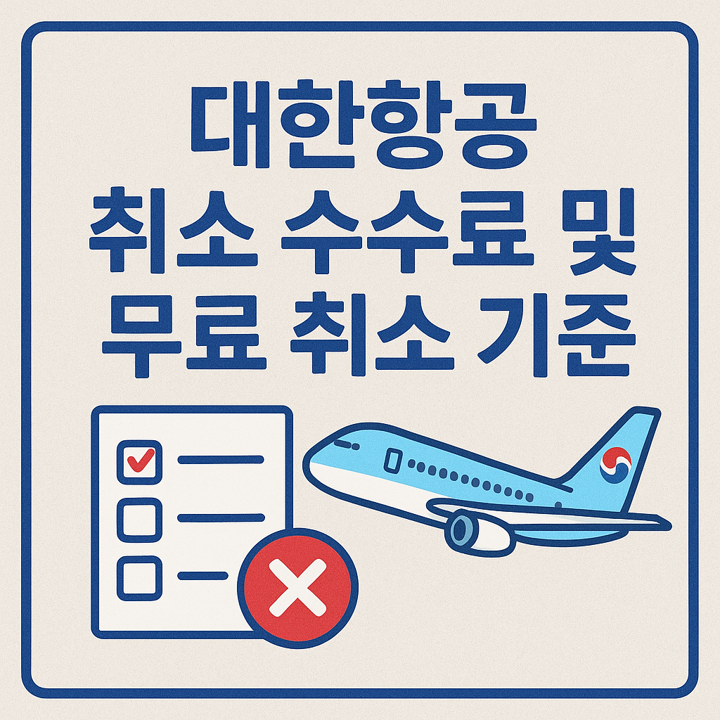 대한항공 취소 수수료